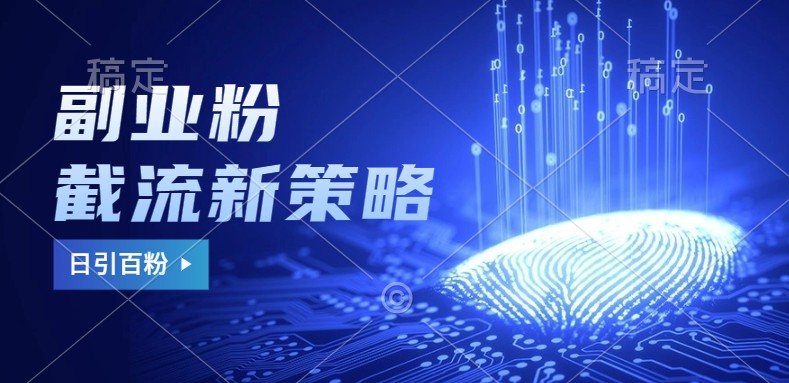 副业粉截流玩法与更新，不废号， 不封号。日引100+-轻创网