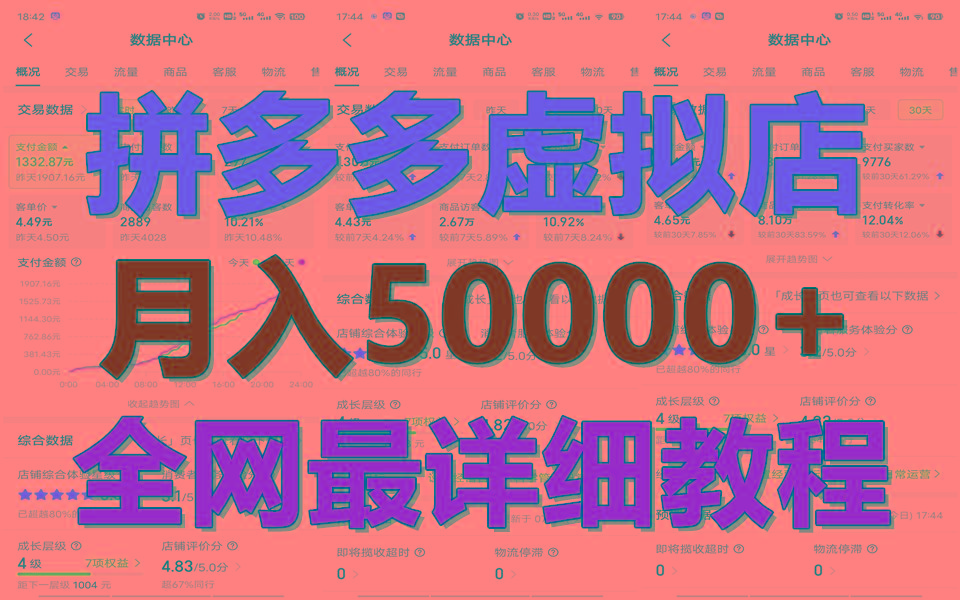 拼多多虚拟电商训练营月入50000+你也行，暴利稳定长久，副业首选-轻创网