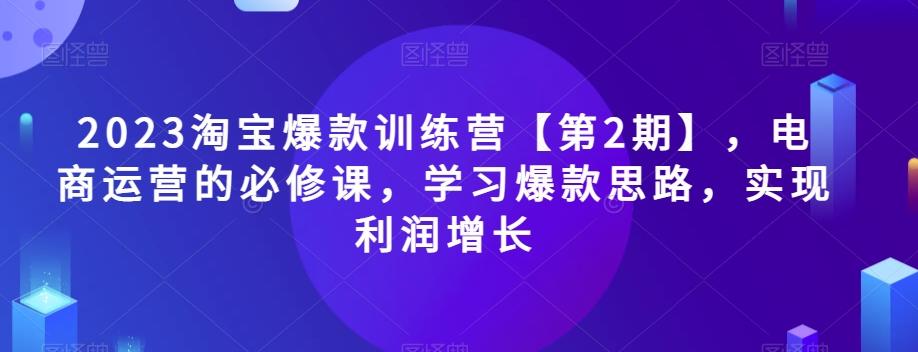 2023淘宝爆款训练营【第2期】，电商运营的必修课，学习爆款思路，实现利润增长-轻创网