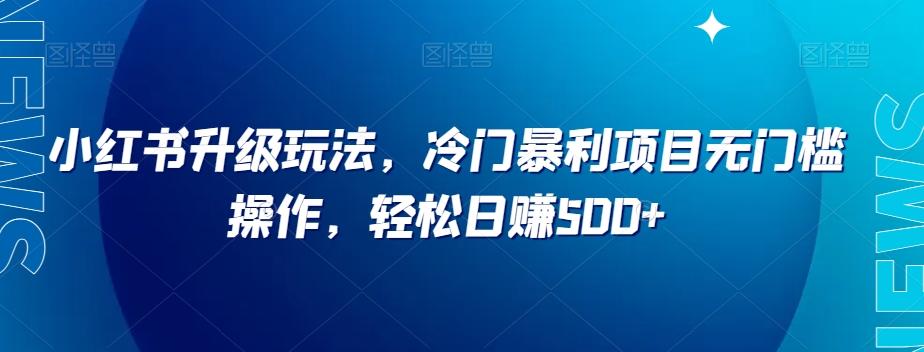 小红书升级玩法，冷门暴利项目无门槛操作，轻松日赚500+【揭秘】-轻创网
