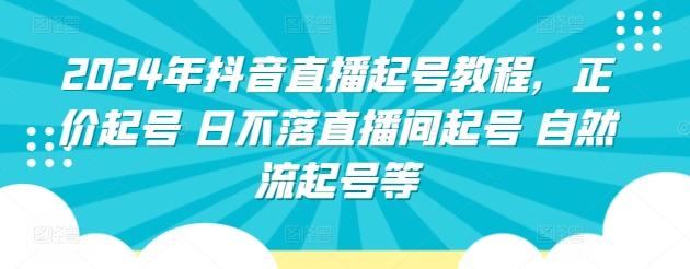 2024年抖音直播起号教程，正价起号 日不落直播间起号 自然流起号等-轻创网
