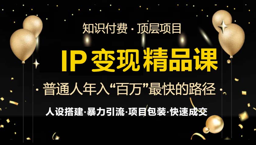 IP变现最新精品课程，知识付费全流程+最强引流术+小白避坑指南-轻创网