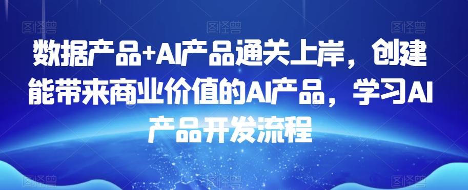 数据产品+AI产品通关上岸，创建能带来商业价值的AI产品，学习AI产品开发流程-轻创网