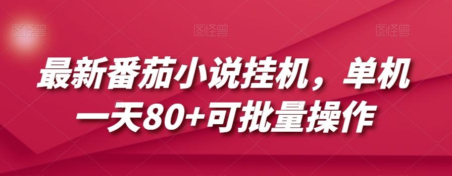 最新番茄小说挂机，单机一天80+可批量操作【揭秘】-轻创网